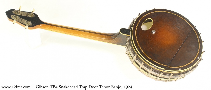 Gibson TB4 Snakehead Trap Door Tenor Banjo, 1924 Full Rear  View