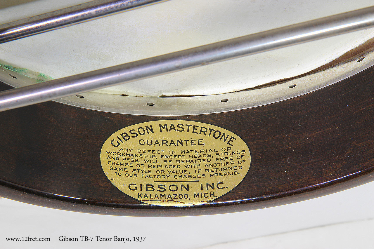 Gibson TB-7 Tenor Banjo, 1937 MasterTone Decal