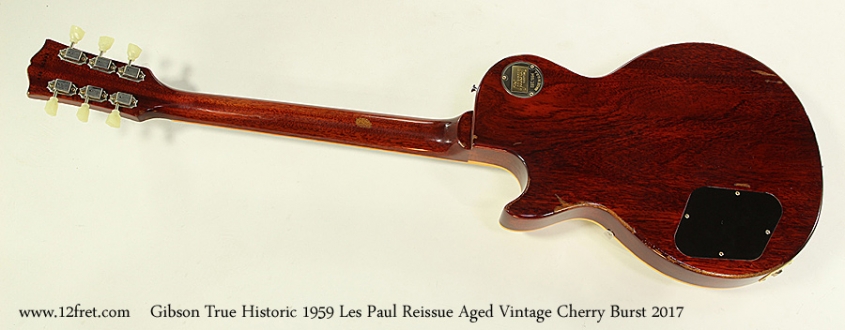 Gibson True Historic 1959 Les Paul Reissue Aged Vintage Cherry Burst 2017 Full Rear View