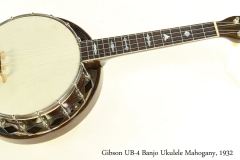 Gibson UB-4 Banjo Ukulele Mahogany, 1932 Full Front View