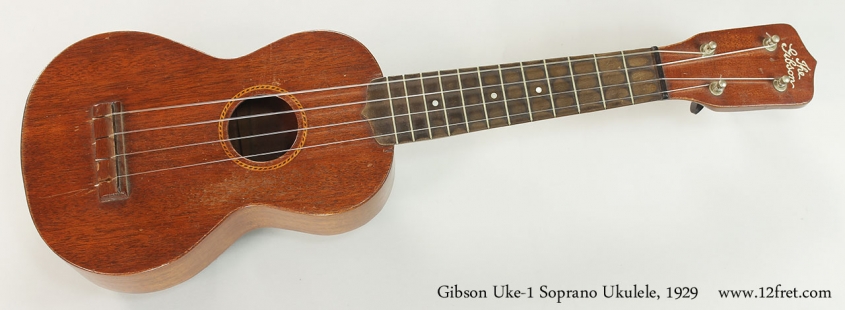 Gibson Uke-1 Soprano Ukulele, 1929 Full Front VIew