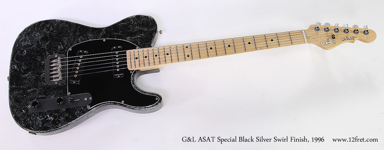 G&L ASAT Special Black Silver Swirl Finish, 1996 Full Front View