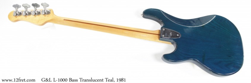 G&L L-1000 Bass Translucent Teal, 1981 Full Rear View