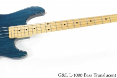 G&L L-1000 Bass Translucent Teal, 1981 Full Front View