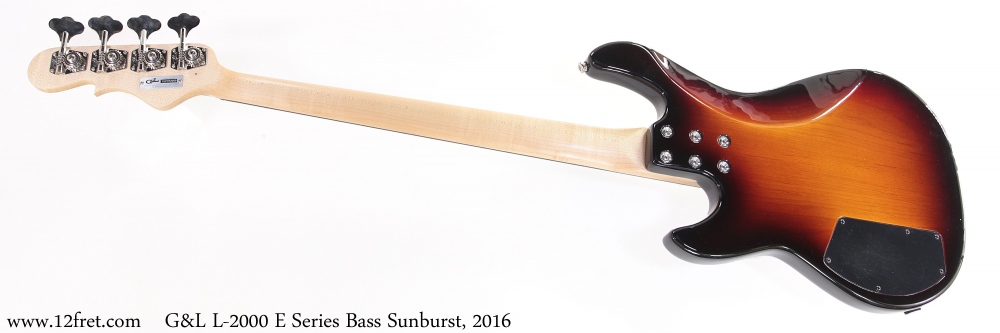 G&L L-2000 E Series Bass Sunburst, 2016 Full Rear View