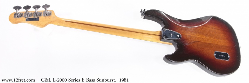 G&L L-2000 Series E Bass Sunburst,  1981 Full Rear View