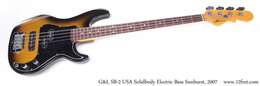 G&L SB-2 USA Solidbody Electric Bass Sunburst, 2007 Full Front View