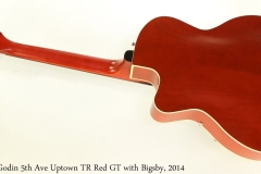 Godin 5th Ave Uptown TR Red GT with Bigsby, 2014 Full Rear View