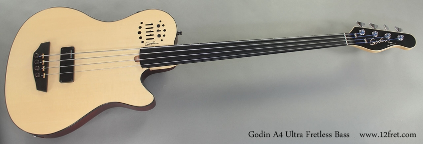 Godin A4 Ultra Fretless Bass full front view