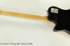 Godin A5 Fretless 5-String Bass Natural 2006  Full Rear View
