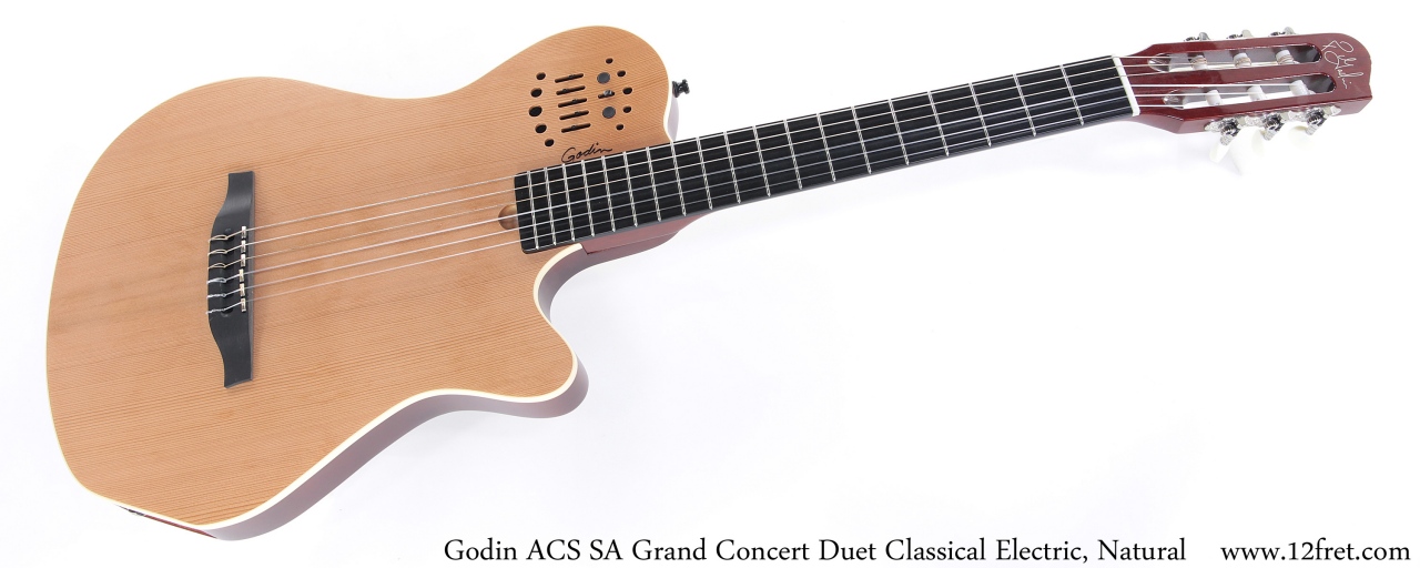 Godin ACS SA Grand Concert Duet Classical Electric, Natural Full Front View