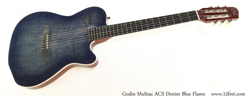 Godin Multiac ACS Denim Blue Flame Full Front View