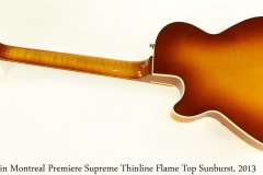 Godin Montreal Premiere Supreme Thinline Flame Top Sunburst, 2013 Full Rear View