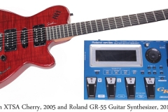 Godin XTSA Cherry, 2005 and Roland GR-55 Guitar Synthesizer, 2011 Full Front View