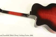 Michael Greenfield 'Black Cherry' Archtop Guitar, 2009  Full Rear VIew