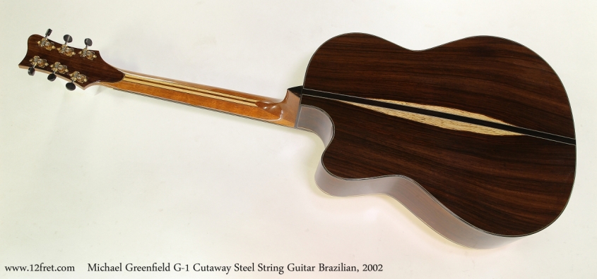 Michael Greenfield G-1 Cutaway Steel String Guitar Brazilian, 2002  Full Rear View