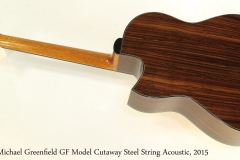Michael Greenfield GF Model Cutaway Steel String Acoustic, 2015 Full Rear View