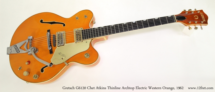 Gretsch G6120 Chet Atkins Thinline Archtop Electric Western Orange, 1962  Full Front View