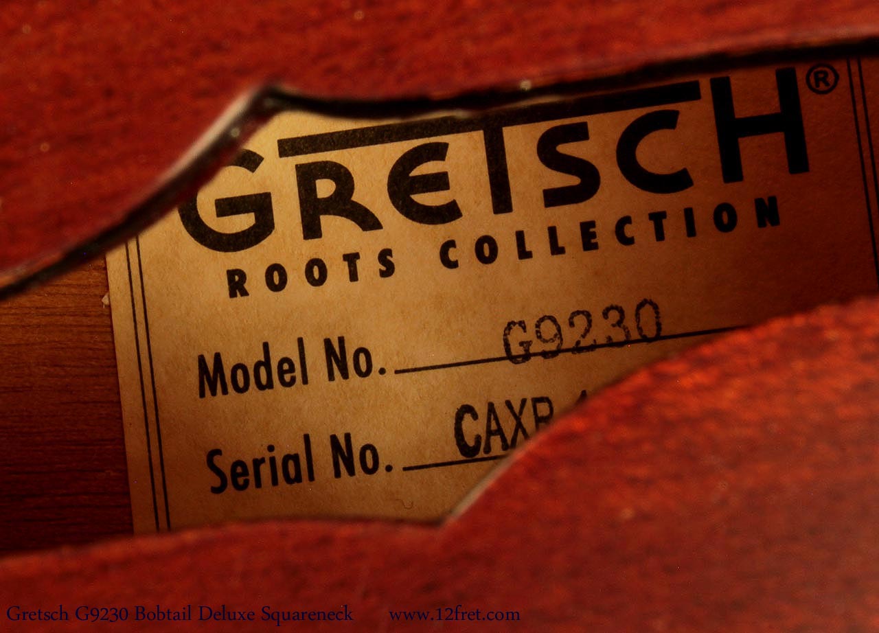Gretsch G9230 ‘Bobtail Deluxe’ Resonator Label View