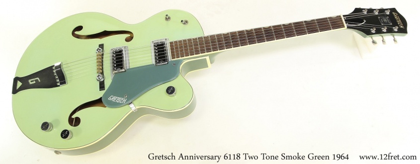 Gretsch Anniversary 6118 Two Tone Smoke Green 1964 Full Front View