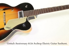 Gretsch Anniversary 6124 Archtop Electric Guitar Sunburst,  1963 Full Front View