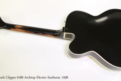 Gretsch Clipper 6186 Archtop Electric Sunburst, 1958  Full Rear View