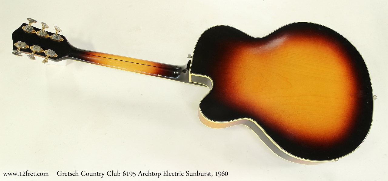Gretsch Country Club 6195 Archtop Electric Sunburst, 1960 Full Rear View