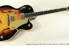 Gretsch Country Club 6195 Archtop Electric Sunburst, 1960 Full Front View