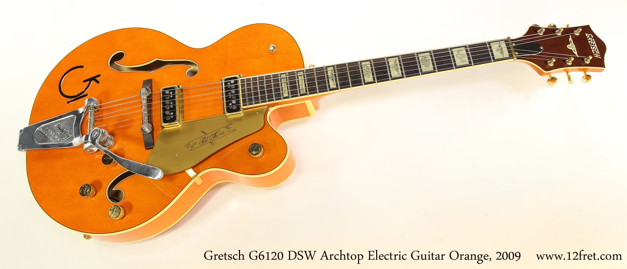 Gretsch G6120 DSW Archtop Electric Guitar Orange, 2009   Full Front View