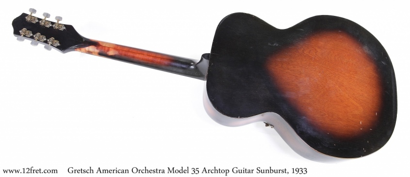 Gretsch Model 35 Archtop Guitar Sunburst, 1933 Full Rear View