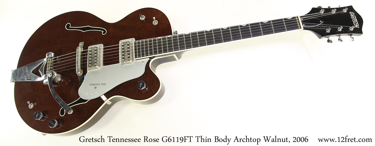 Gretsch Tennessee Rose G6119FT Thin Body Archtop Walnut, 2006 Full Front View