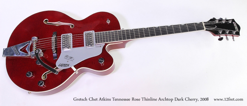 Gretsch Chet Atkins Tennessee Rose Thinline Archtop Dark Cherry, 2008 Full Front View