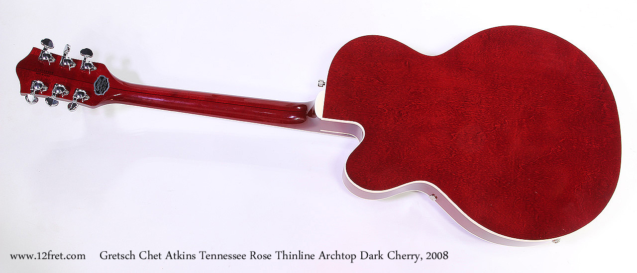 Gretsch Chet Atkins Tennessee Rose Thinline Archtop Dark Cherry, 2008 Full Rear View