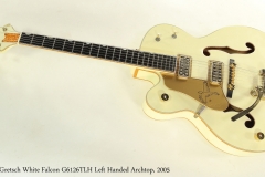 Gretsch White Falcon G6126TLH Left Handed Archtop, 2005 Full Front View