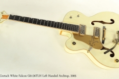 Gretsch White Falcon G6126TLH Left Handed Archtop, 2005 Full Front View