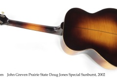 John Greven Prairie State Doug Jones Special Sunburst, 2002 Full Rear View