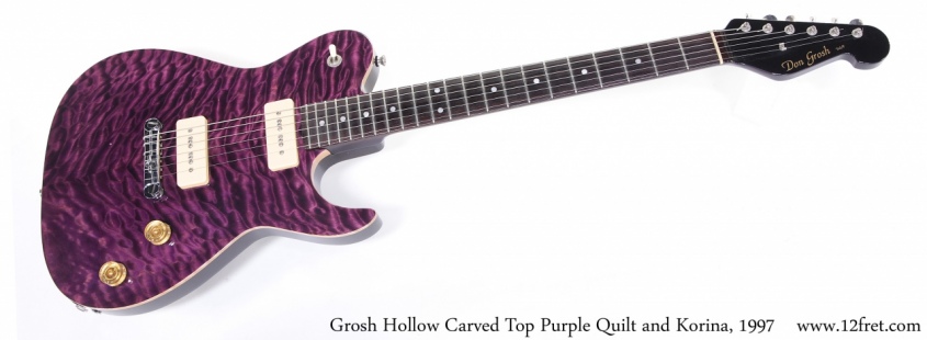 Grosh Hollow Carved Top Purple Quilt and Korina, 1997 Full Front View