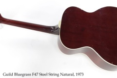 Guild Bluegrass F47 Steel String Natural, 1973 Full Rear View