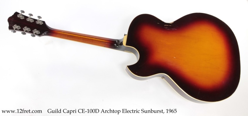 Guild Capri CE-100D Archtop Electric Sunburst, 1965 Full Rear View