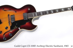 Guild Capri CE-100D Archtop Electric Sunburst, 1965 Full Front View