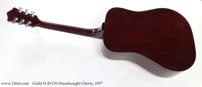 Guild D-25-CH Dreadnought Cherry, 1977 Full Rear View