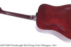 Guild D25M Dreadnought Steel String Guitar Mahogany, 1974 Full Rear View