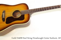 Guild D40SB Steel String Dreadnought Guitar Sunburst, 1975   Full Front View