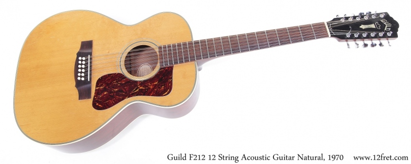 Guild F212 12 String Acoustic Guitar Natural, 1970 Full Front View