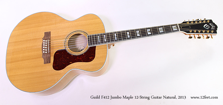 Guild F412 Jumbo Maple 12-String Guitar Natural, 2013 Full Front View