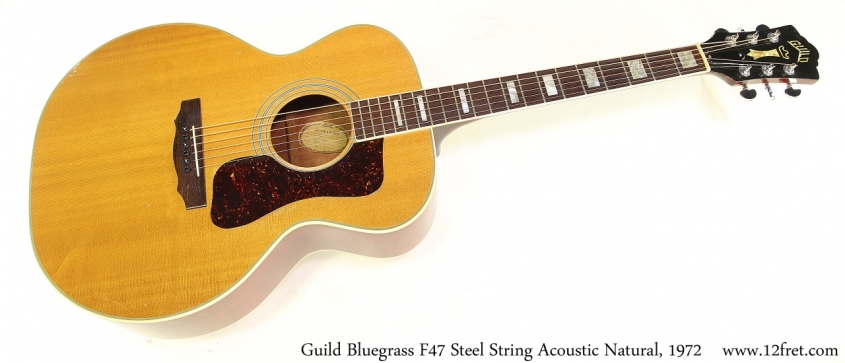 Guild Bluegrass F47 Steel String Acoustic Natural, 1972 Full Front View