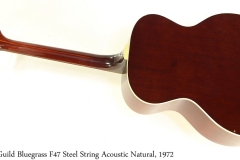 Guild Bluegrass F47 Steel String Acoustic Natural, 1972 Full Rear View
