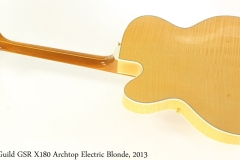Guild GSR X180 Archtop Electric Blonde, 2013 Full Rear View