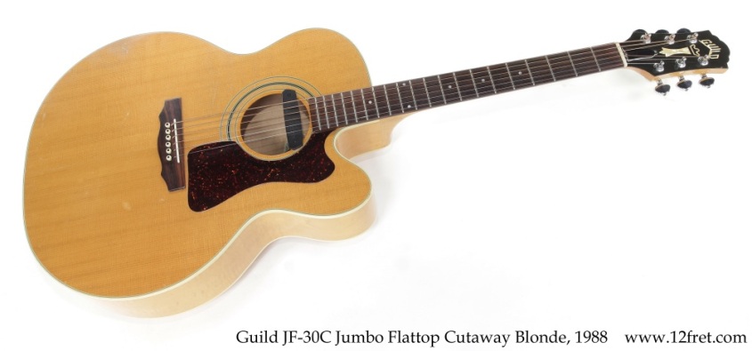 Guild JF-30C Jumbo Flattop Cutaway Blonde, 1988 Full Front View