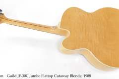 Guild JF-30C Jumbo Flattop Cutaway Blonde, 1988 Full Rear View